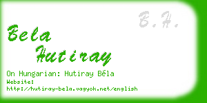 bela hutiray business card