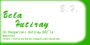 bela hutiray business card